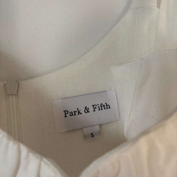 Park & Fifth White Linen Blend Midi Dress — Size Small - Picture 4 of 13